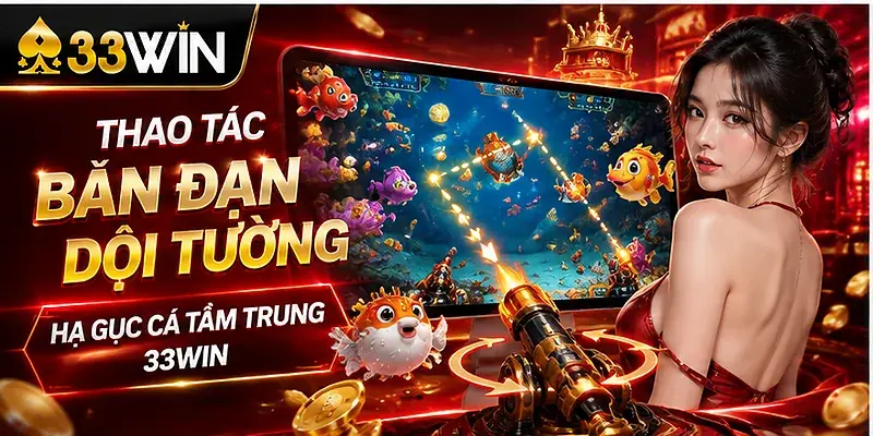 Thao tác bắn đạn dội tường hạ gục cá tầm trung 33win